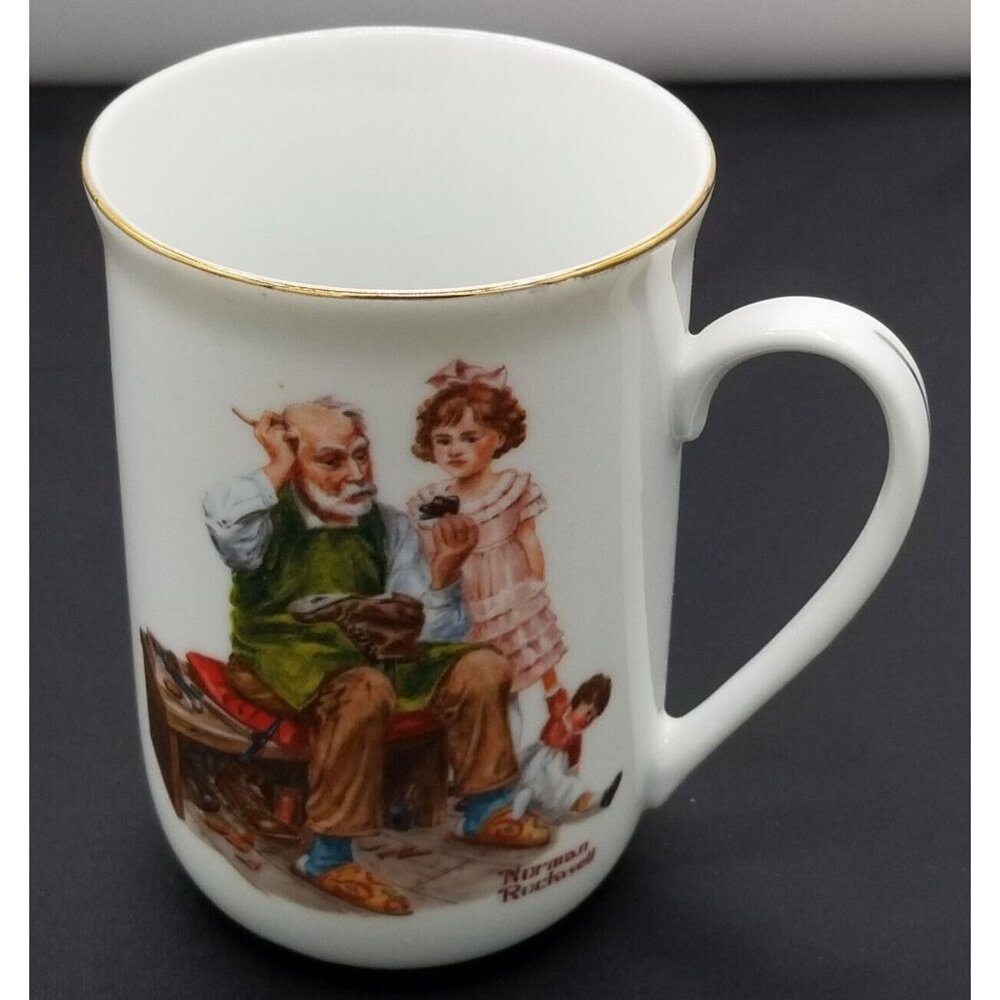 Vintage Norman Rockwell Museum The‎ Cobbler Collectible Coffee Cup Mug 1982